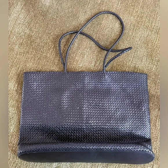 Quince Italian Leather Handwoven Tote - Picture 2 of 5